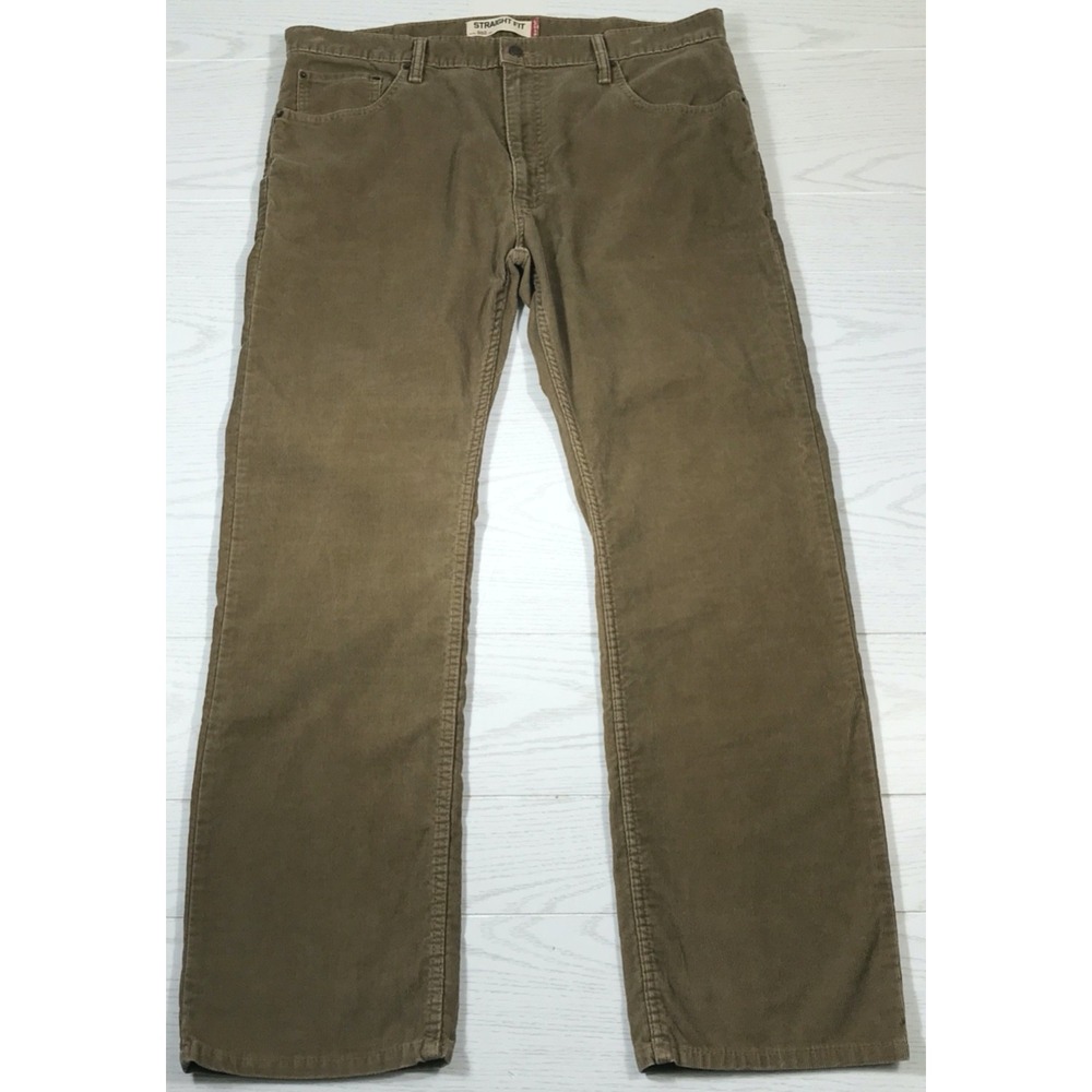 Y2K Levi's Corduroy Jeans Men's 40x32 Brown 505 Straight Cotton Blend Mid Rise